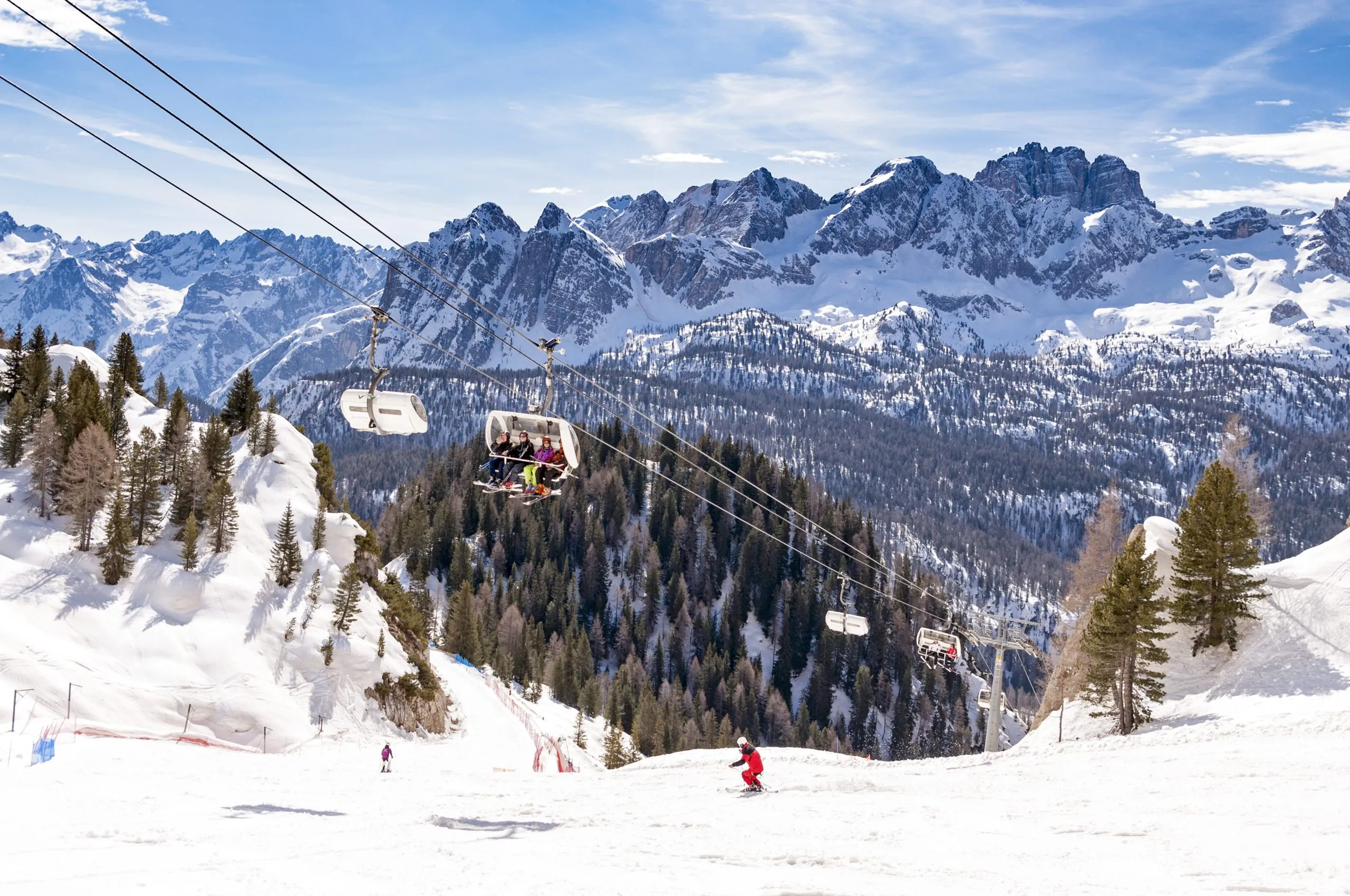 Perfect snow conditions in Cortina d'Ampezzo.