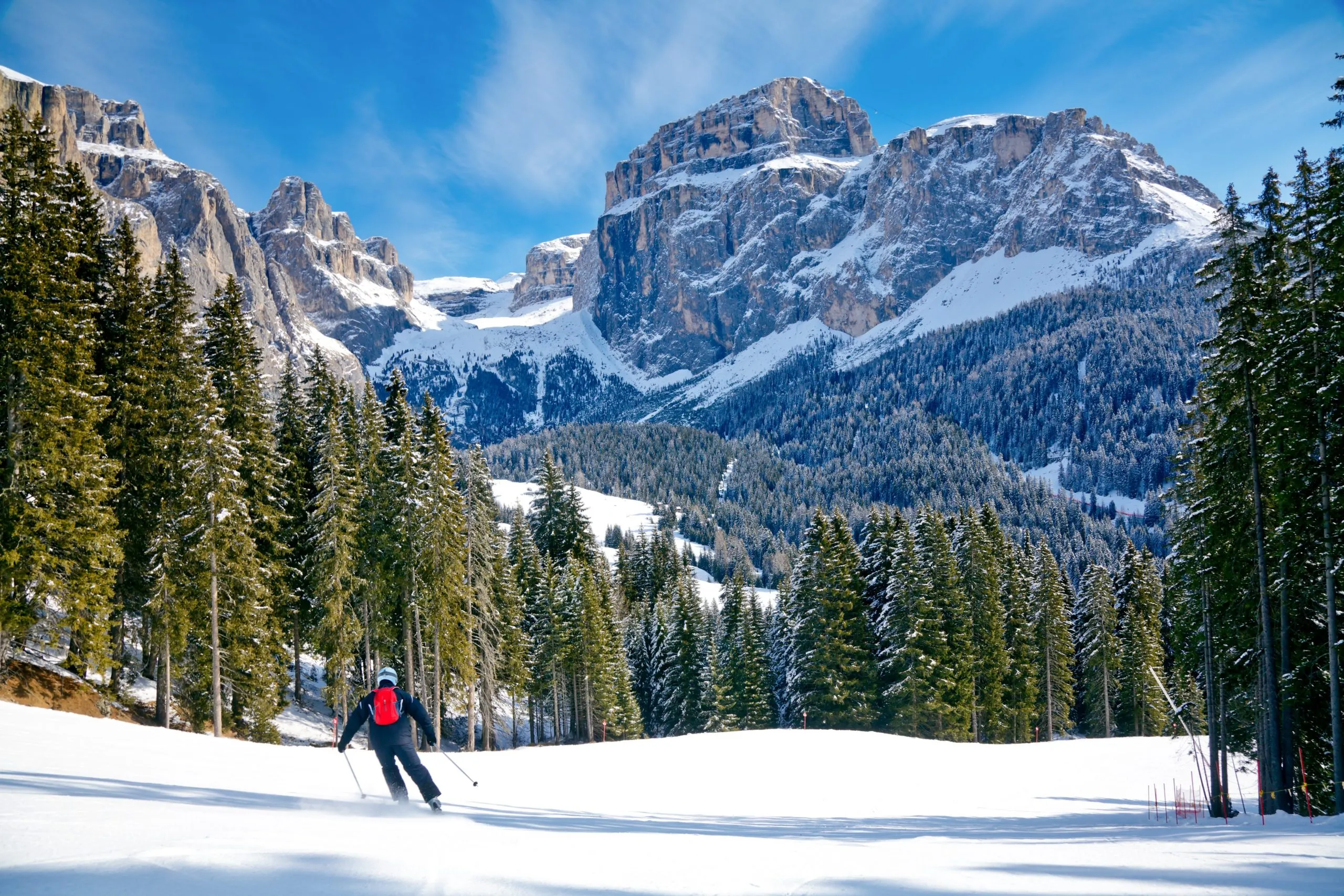 Skiing in the Dolomites.